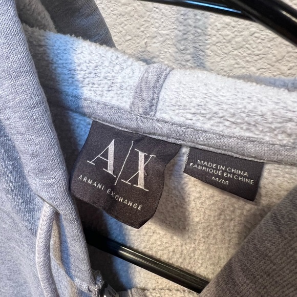 Men’s Armani Exchange zip up hoodie. Hole in sleeve, good  condition otherwise - Picture 5 of 6